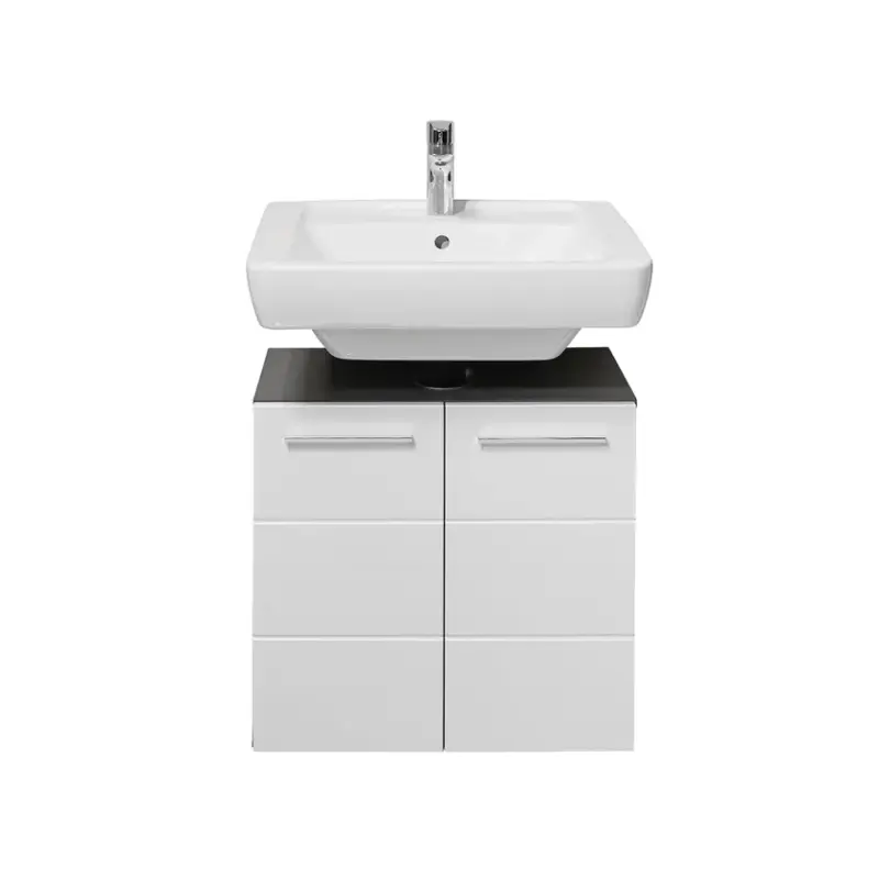 Waschbeckenunterschrank Gloss60 cm - Weiß Hochglanz Nur Heute