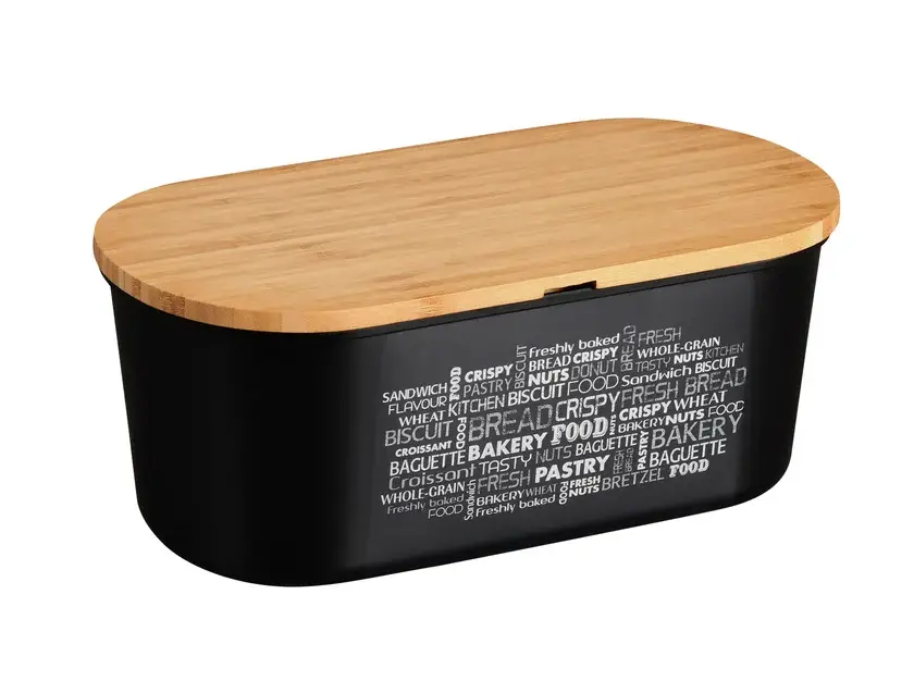 KESPER Brotbox Melamin/Bambus schwarz 34 x 18 x 14 cm Markenprodukt