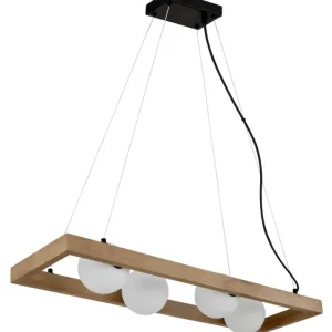 GLOBO Balkenpendel Nanda Holz/Glas 150 x 84 x 24 cm Schwarz/Braun/Opal Rabatt