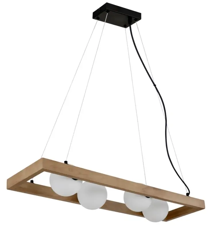 GLOBO Balkenpendel Nanda Holz/Glas 150 x 84 x 24 cm Schwarz/Braun/Opal Rabatt