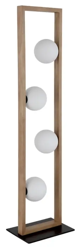 GLOBO Stehlampe Nanda Glas 110 x 30 x 28 cm Schwarz/Braun/Opal Geprüft