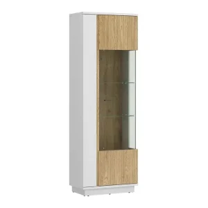 Ausverkauf Vitrine Mosano 190 x 62 x 40 cm Cremona Eiche Dekor/Cashmere
