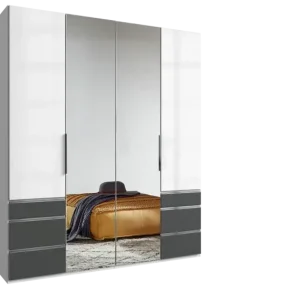 Drehtürenschrank Level 36 D weiß/ grau Top-Preis