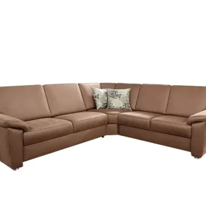 Begrenztes Angebot Ecksofa Genk Stoffbezug Mandelbraun