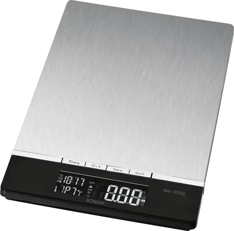 Neue Ware BOMANN Küchenwaage Edelstahl 23 x 16 x 1,8 cm Grau/Schwarz