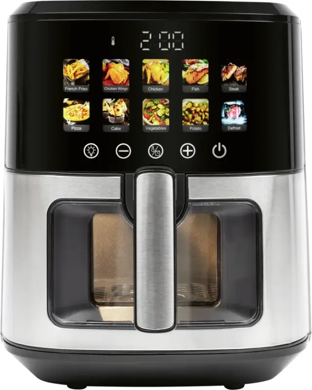 ProfiCook Heißluft-Fritteuse 6,5 l Glas/Edelstahl Schwarz/Silberfarbig Neue Ware