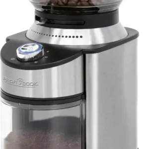 Proficook Elektrische Kaffeemahlwerk Edelstahl 21 x 15 x 27 cm Silberfarbig/Schwarz/Transparent Echt