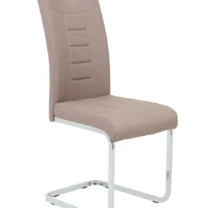 Sofort Bestellen Stuhl Ruby Lederlook Cappuccino/chromfarbig