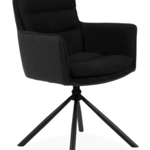 Stuhl Logan Stoffmix Lederoptik/Mikrofaser Anthrazit/schwarz Metallgestell schwarz Sonderangebot