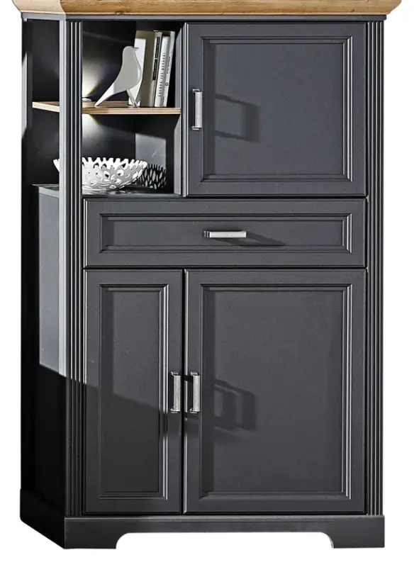 Highboard Jasmin Graphit/Artisan Eiche-Optik 93x150x42 cm Neuheit