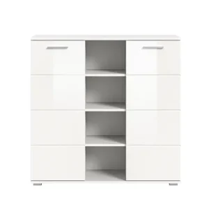 Kommode Prego 107x110x39 cm weiß hochglanz Beliebt