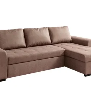 Ecksofa Holly 243 x 155 cm dark brown Versand Am Gleichen Tag