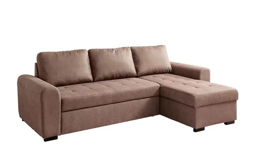 Ecksofa Holly 243 x 155 cm dark brown Versand Am Gleichen Tag
