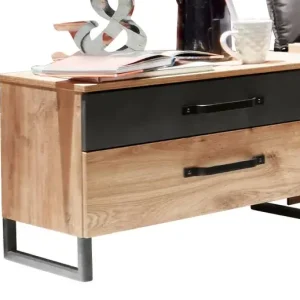 Must-Have Nachtkonsole Plankeneiche Nachbildung Raw Steel