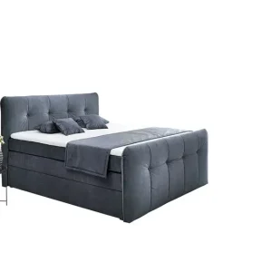 Markenware Boxspringbett Cosima 180 x 200 cm anthrazit mit Bettkästen