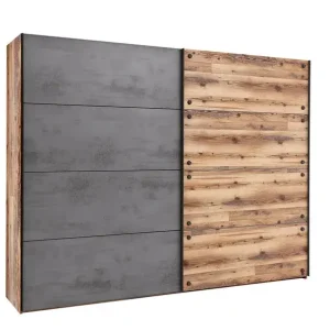 Schwebetürenschrank Dover Braun/Grau 270 x 210 x 60 cm Aktuell