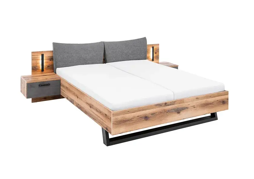 Preiswert Bettanlage Dover Grau/Braun 180 x 200 cm