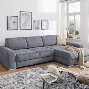 Highlight Schlafsofa Kelly Stoffbezug Anthrazit ca. 283 x 181 cm