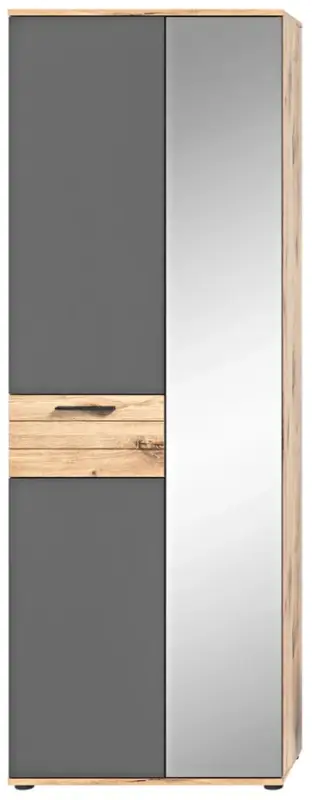 Garderobenschrank Mason, Basalt grau Nox Oak braun 70x200x37 cm Sonderangebot