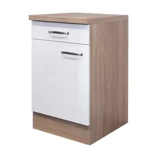 Bestpreis Unterschrank Valero Weiß/Braun 50 x 86 x 60 cm