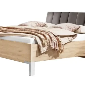 Abverkauf Futonbett Köln Steineiche Nachbildung/Lederlook Havanna ca. 180 x 200 cm