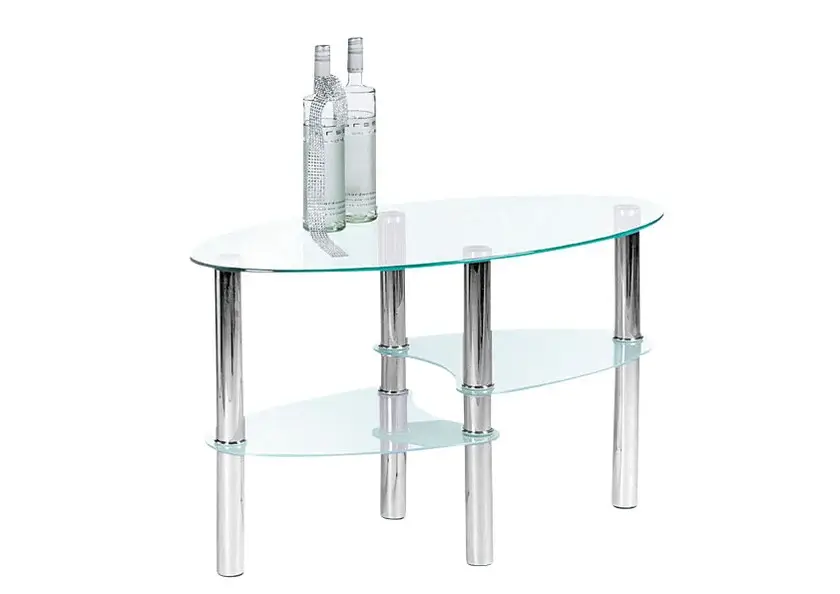 Nur Für Kurze Zeit Couchtisch Wave Edelstahl/Glas ca. 90 x 44 x 55 cm