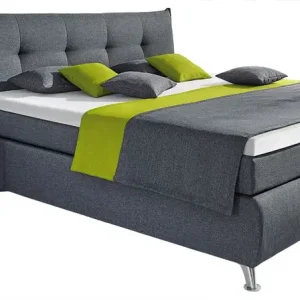Sonderangebot Boxspringbett Laos Stoffbezug Anthrazit ca. 180 x 200 cm H2