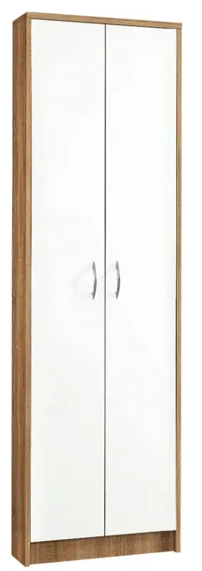 Expressversand Garderobenschrank Vera Eiche Sonoma/Weiß Nachbildung ca. 55 x 190 x 26 cm