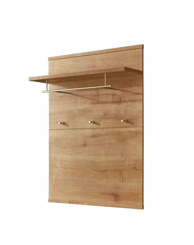 Garderobenpaneel Kansas 90 x 123 x 29,6 cm Alteiche-Dekor/Alteiche massiv Markenprodukt