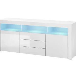 Sideboard Leeds 180 x 44 x 74 cm Hochglanz Weiß Must-Have