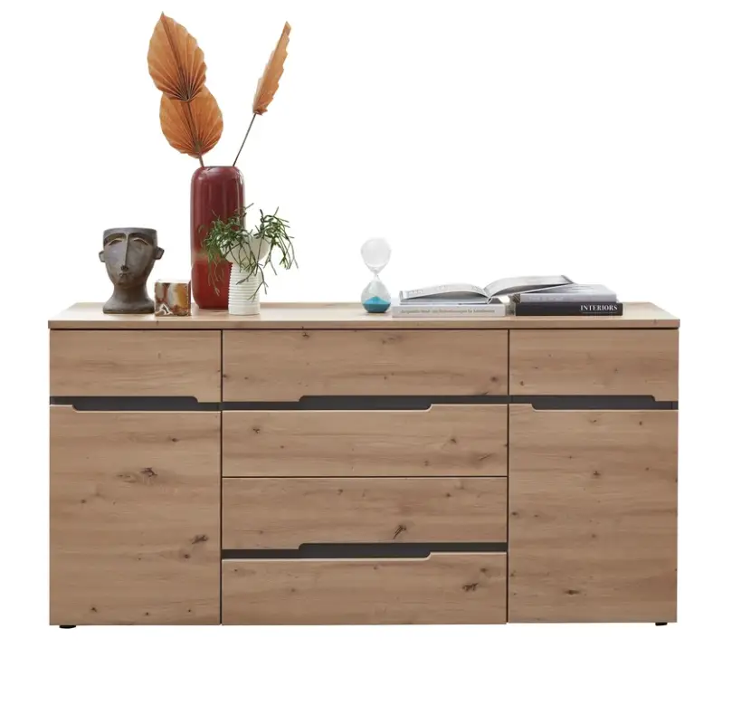 Nur Für Kurze Zeit Sideboard Memphis 165x82 cm braun/grau