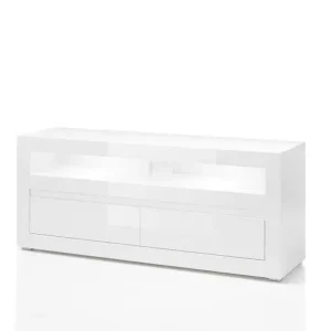 Rabatt Lowboard Carat 150x63 cm Weiss Hochglanz