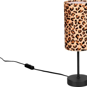 RL Tischlampe Paradina Metall Ø 11 cm Mattschwarz/Leopard Solange Der Vorrat Reicht
