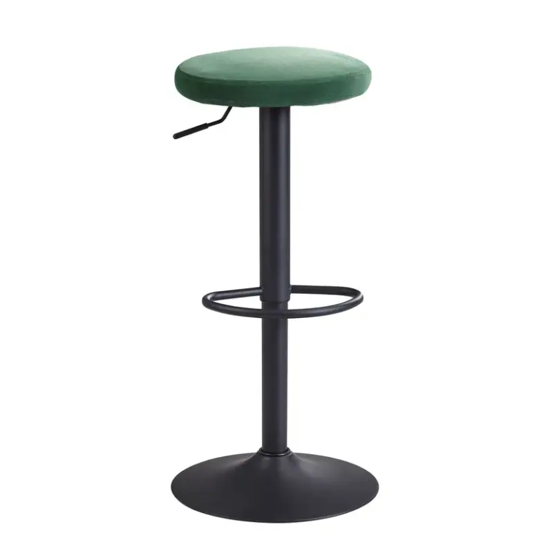Barhocker Ø 40 cm Metall/Textil höhenverstellbar lackiert Grün Letzte Chance
