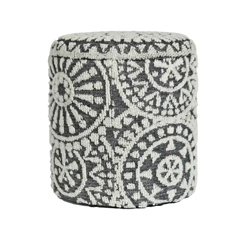 Neue Ware Hocker Textil 40 x 40 x 45 cm Grau/Weiß