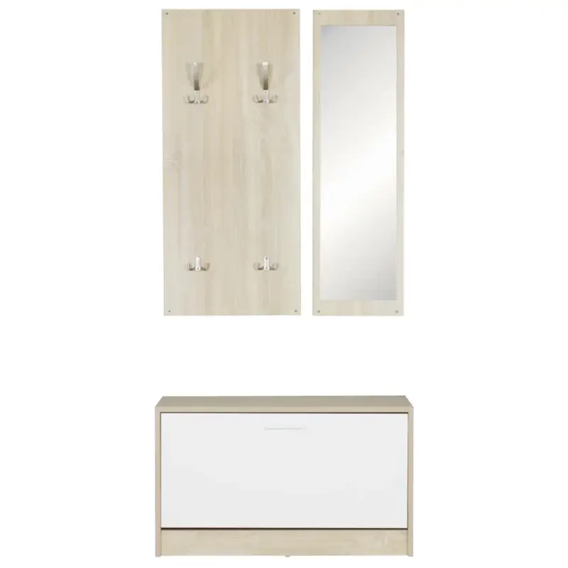Garderobe 180 x 27 x 80 cm Spiegelglas Braun Sichere Zahlung
