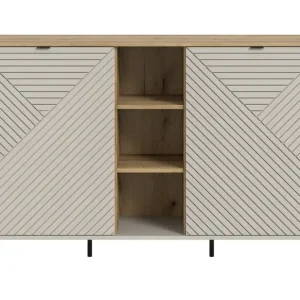 Abverkauf Sideboard Campus Metall 154 x 40 x 95 cm Kaschmir/Evoke-Oak-Dekor