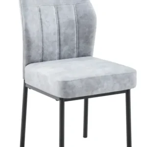Garantierte Lieferung Esszimmerstuhl Almada Metall/Textil 92 x 44 x 62 cm Hellgrau