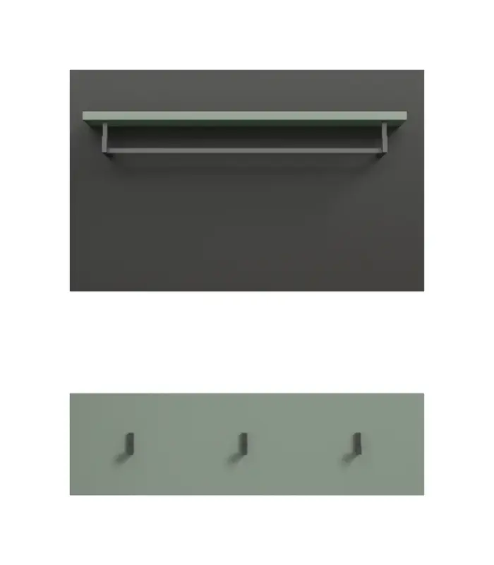 Garderobenpaneel Canu Metall 80 x 27 x 73 cm Basaltgrau/Smoke Green Sofort Bestellen