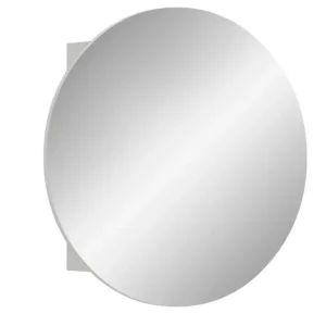 Abverkauf Bad Spiegelschrank Prisma-Riff rund Durchmesser 70 cm Spiegelglas Weiß