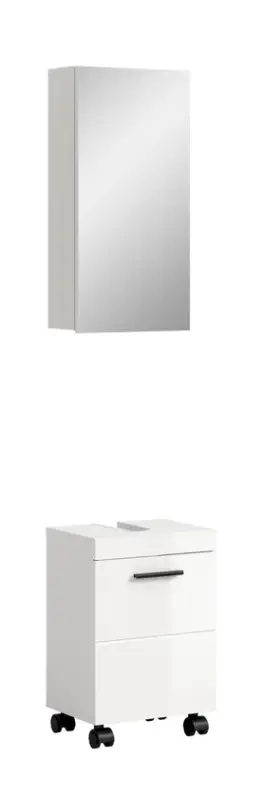 Badkombination Nova 2-tlg. 191 x 40 x 30 cm melaminbeschichtet Hochglanz Weiß Hochglanz Jetzt Bestellen