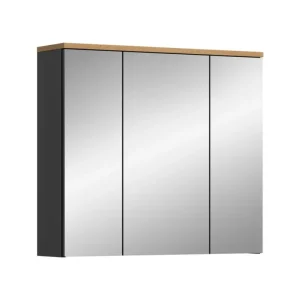 Knallerangebot Bad Spiegelschrank Canu 3-türig 80 x 21 x 73 cm Artisan NB/Basaltgrau NB