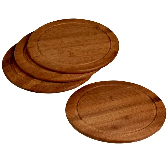 KESPER Frühstücksteller 4er Set Bambus rund 26 x 26 x 1,3 cm natur Kracherpreis