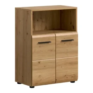 Bad Midischrank Ice 80 x 60 x 30 cm melaminbeschichtet Schwarz/Artisan Oak Neue Kollektion