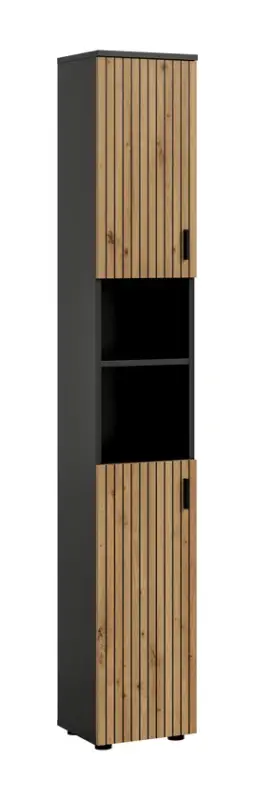 Hochschrank Bad Mone 30 x 30 x 192 cm Kunststoff melaminbeschichtet Artisan NB/Basalt grau NB Ausverkauf