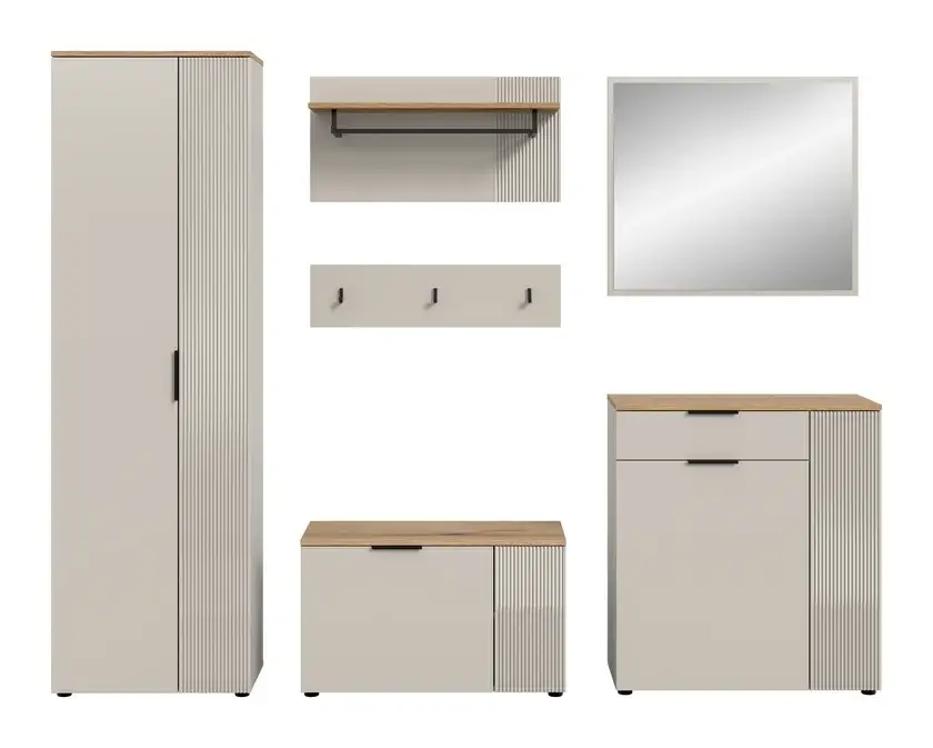 Garderobenkombination Slide 5-tlg. 250 x 190 x 36 cm Kaschmir/Evoke Oak Sale