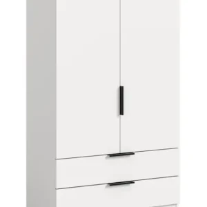 Abverkauf Garderobenschrank Kopenhagen 140 x 80 x 37 cm Weiß