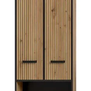 Preiswert Hochschrank Bad Bagno Metall 159 x 59 x 32 cm Artisan Oak/Schwarz